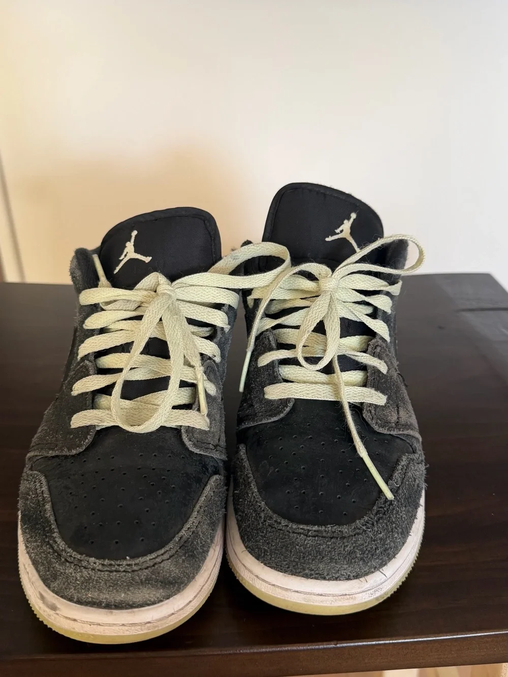 Jordan Kids' Low Top Sneakers - Black with Volt Accent